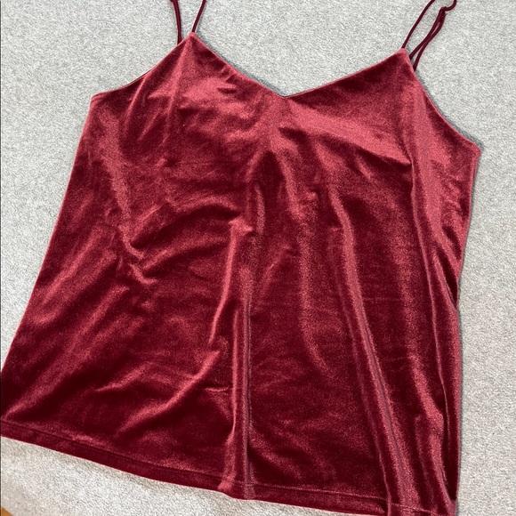 Y2K Velvet Tank Top Medium Stretch Rose Pink Strap Coquette - Picture 9 of 10